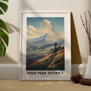 High Peak District Travel Print Wall Art The High Peak Wall Hanging Home Décor Derbyshire Gift Art Lovers The High Peak District Vintage