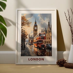 Impresión de Londres - Cartel vintage de Londres - Arte de la pared de Londres - Impresión de arte de Londres - Impresión de pared de Inglaterra - Impresión de arte de Londres - Impresión de viaje de Londres