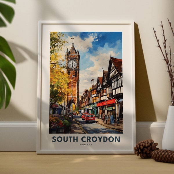 South Croydon print, South Croydon poster, Clacton on sea  gift, Clacton on sea travel print