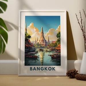 Bangkok wall art print, Bangkok art poster, Thailand wall hanging art, Bangkok wall decor, Thailand home hang gift