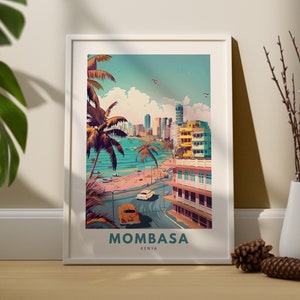 Mombasa art print, Mombasa art poster, Kenya hanging art, Mombasa wall decor, Kenya home art gift