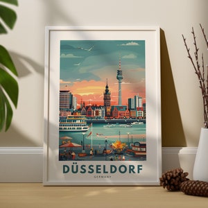 Düsseldorf wall art print, Düsseldorf wall travel poster, Germany wall decor, Düsseldorf wall art hang, Germany city print