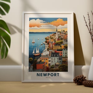 Impression de Newport, affiche d'art de Newport, art mural de voyage au Pays de Galles, affiche de la ville du pays de Galles, art mural de Newport, cadeau Newport