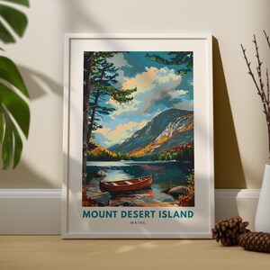 Mount Desert Island Wandkunstdruck, Mount Desert Island Wandreiseplakat, Maine Wanddekor, Mount Desert Island Wandkunst, Maine Druck