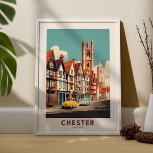 Chester Poster - Chester Druck - Chester Wandkunst - England Druck - England Wandkunst - Chester Geschenke