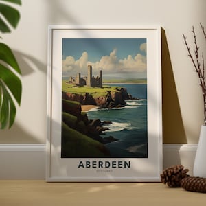 Impression Aberdeen, affiche d'art mural Aberdeen - impression d'art mural Ecosse - affiche de voyage Ecosse - impression de voyage Aberdeen