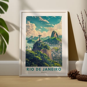 Cartel de Río de Janeiro, impresión de arte de Río de Janeiro, arte de la pared de Brasil, colgante de arte de la pared de Río de Janeiro, impresión de carteles de viaje de Brasil