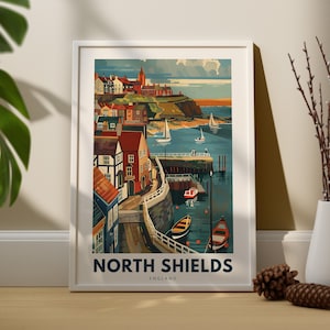 Impresión de arte de pared de North Shields, Póster de viaje de pared de North Shields, Decoración de pared de Inglaterra, Arte de pared de North Shields colgado, Impresión de arte de Inglaterra