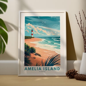 Amelia Island-Wandkunstdruck, Amelia Island-Wandreiseplakat, Florida-Wanddekoration, Amelia Island-Wandkunstdruck, Florida-Kunstdruck