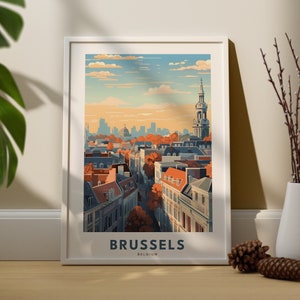 Brussels Print - Belgium Travel Art - Brussels Poster - Belgium Poster - Travel Poster Print - Vintage Travel Wall Art