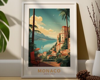 Monaco Poster - Monte Carlo Print - Monaco Travel Art - Monte Carlo Poster - Monaco Wall Art - Monte Carlo Travel Print
