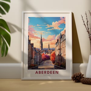 Poster Aberdeen - impression d'art mural Aberdeen - impression d'art mural Ecosse - poster de voyage Ecosse - impression de voyage Aberdeen