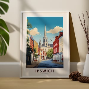 Ipswich City Poster - Ipswich City Print - Ipswich City kunst aan de muur - Engeland Print - Engeland Wall Art - Ipswich City Gifts