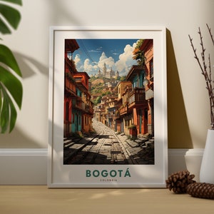 Cartel de Bogotá - Arte de la pared de Colombia - Arte de viaje de Bogotá - Impresión de arte de Colombia - Pintura de pared - Arte de la pared del dormitorio