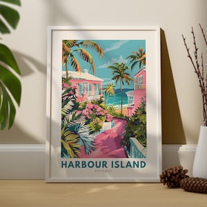 Hafen Island Reisekunstdruck, Hafen Island Wandposter, Bahamas Wanddekor, Hafen Island Wandkunst, Bahamas Druck