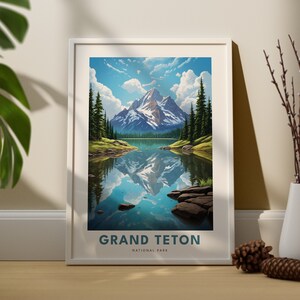 Grand Teton Print - Wyoming Poster - Wyoming Druck - Grand Teton Poster - Nationalpark Print - Nationalpark Poster - Wyoming Wandkunst