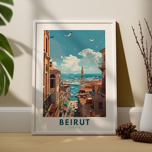 Beiroet kunst aan de muur afdrukken, Beiroet muur reizen poster, Libanon wand decor, Beiroet kunst aan de muur hangen, Libanon reizen poster afdrukken