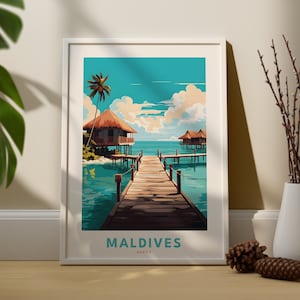 Malediven Poster - Malediven Wandkunst - Malediven Druck - Malediven Wand Kunst Druck - Malediven Reise Poster - Malediven Geschenk - Malediven Dekor