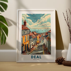 Impression d&#39;art mural Deal, affiche de voyage murale Deal, décoration murale Angleterre, suspension d&#39;art mural Deal, impression d&#39;art Angleterre
