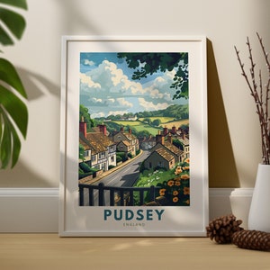 Pudsey Wand Kunstdruck, Pudsey Wand Reiseplakat, England Wanddekor, Pudsey Wand Kunst hängen, England Kunstdruck