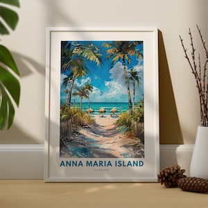 Anna Maria Island kunst aan de muur print, Anna Maria Island muur reisposter, Florida wand decor, Anna Maria Island muur kunst hangen, Florida print