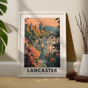 Lancaster Wand Kunstdruck, Lancaster Wand Reiseplakat, England Wand Dekor, Lancaster Wand Kunst, England Kunstdruck