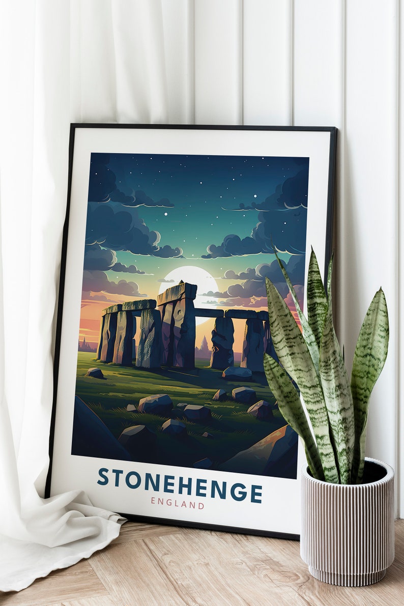 England Poster - Stonehenge Print - England Wall Art - Stonehenge Art ...