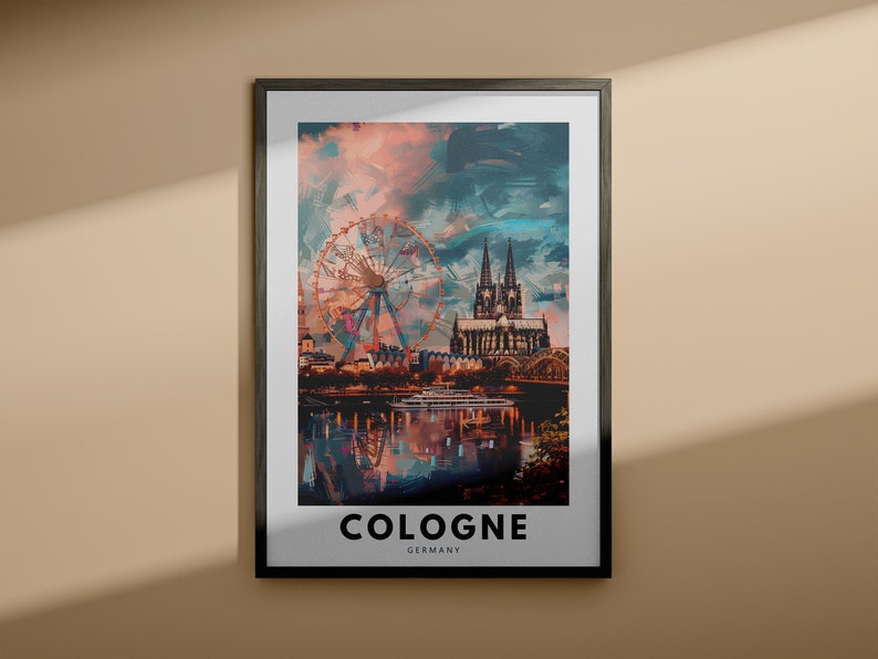 Cologne Wall Art Print, Cologne Wall Travel Poster, Germany Wall Decor ...