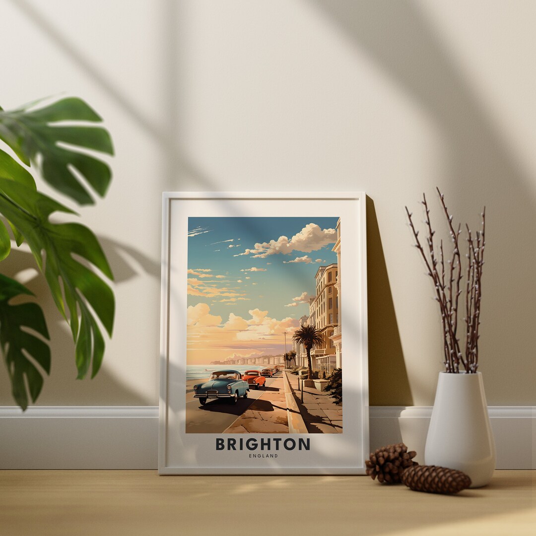 Brighton Print, Brighton Poster, England City Wall Art, England Print Poster, Brighton Wall Art