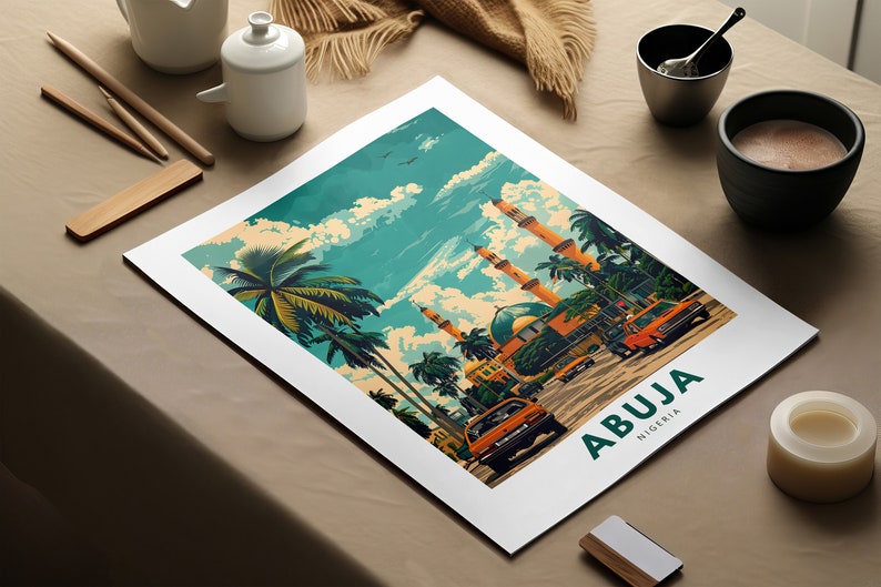 Abuja Wall Art Print, Abuja Art Poster, Nigeria Wall Decor, Abuja Wall
