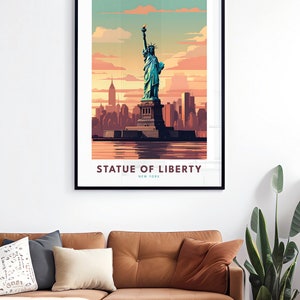 Enhance your interior decor with this Statue of Liberty print and bring a piece of American history and culture into your home.
