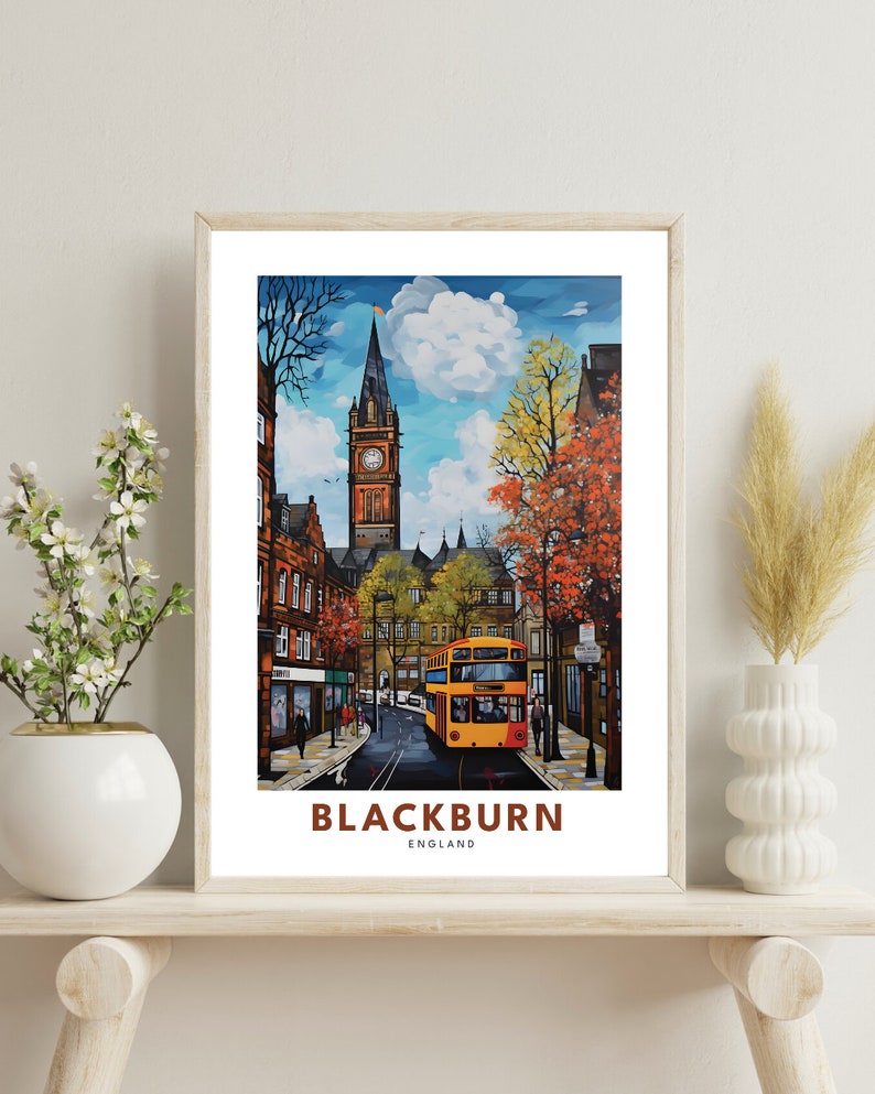 Blackburn Print, Blackburn Poster, England City Wall Art, England Print