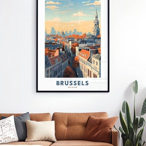 This Belgium Travel Art piece is a celebration of a country known for its rich history, delectable chocolates, and world-renowned waffles.