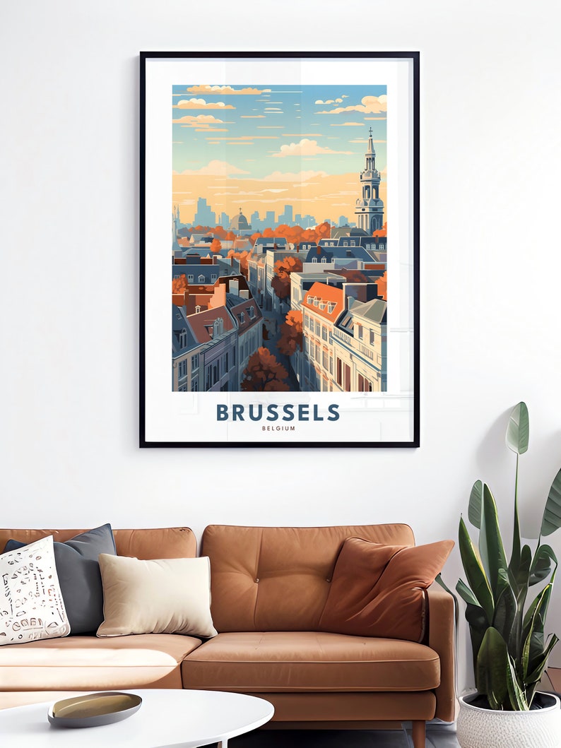 This Belgium Travel Art piece is a celebration of a country known for its rich history, delectable chocolates, and world-renowned waffles.