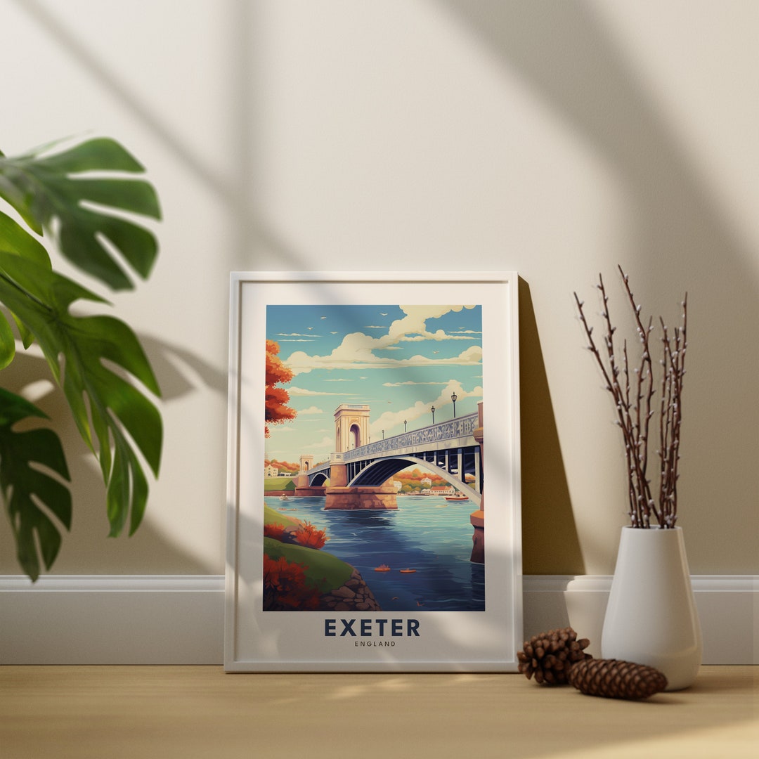 Exeter Print, Exeter Poster, Exeter Wall Art, England Bridge Print