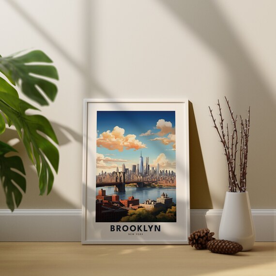 A. WITTEMANN　お土産の本とポストカード ニューヨーク州ブルックリン ブルックリン プリント、ブルックリン ブリッジ ポスター