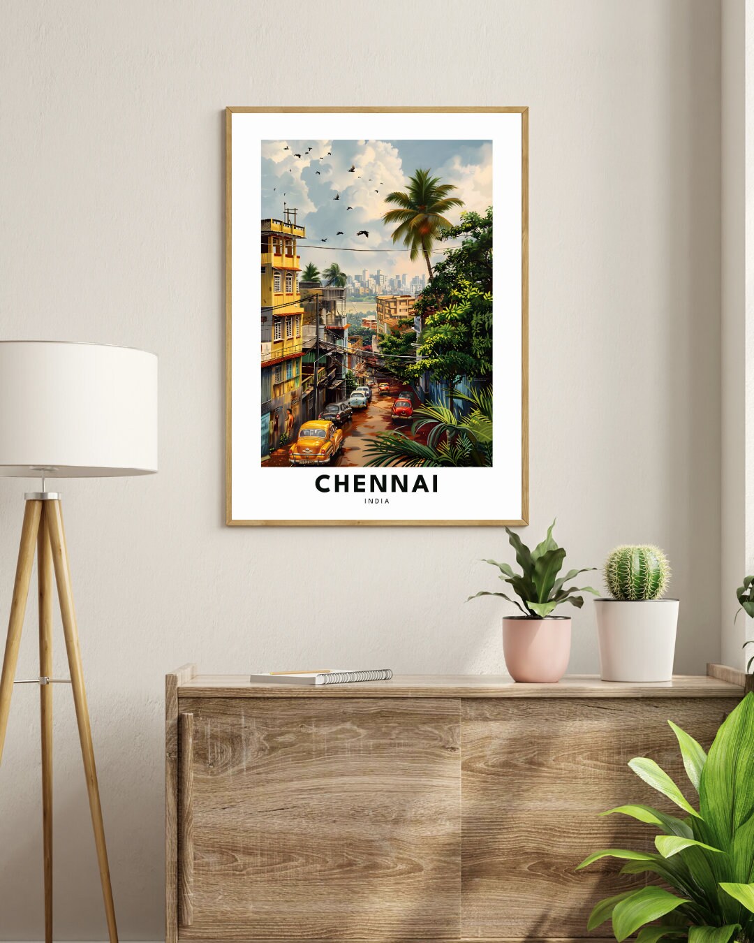 Chennai Travel Art Print, Chennai Wall Art Poster, India Wall Hanging Art, Indian Art Poster