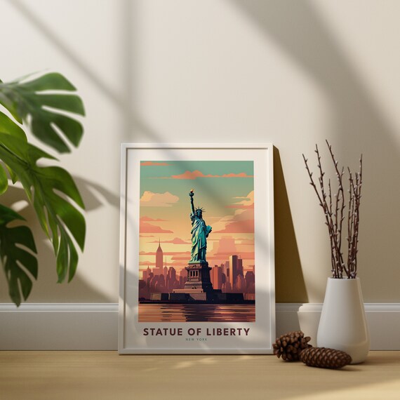 Statue Of Liberty Travel Art Print - Statue Of Libert Wall Art Decor - Statue Of Libert Art Print - Statue Of Liberty Print