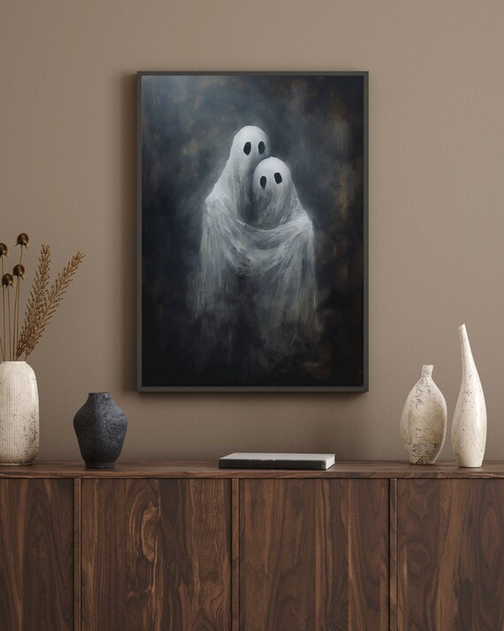 Buy Ghost Couple Hugging Each Other, Ghost Wall Art Poster, Dark