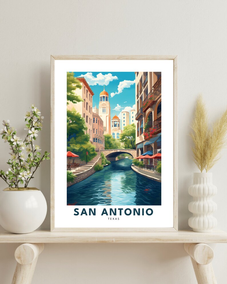 San Antonio print, San Antonio poster, Texas city wall art, Texas print