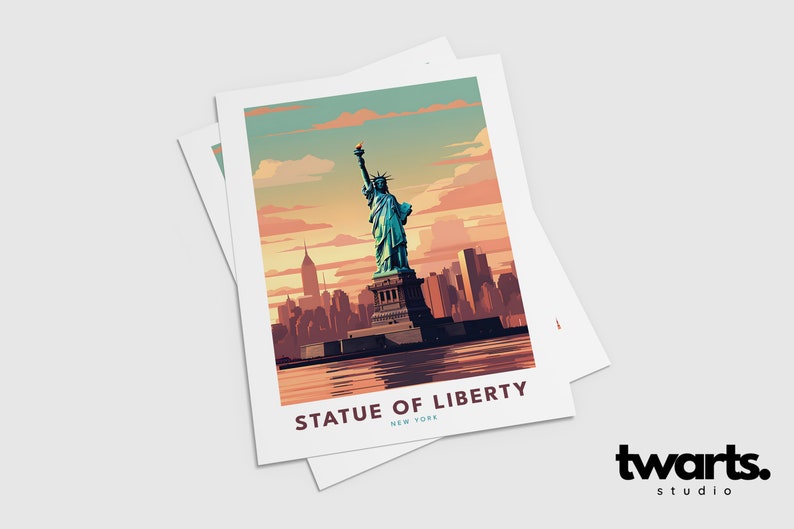 Perfect for adorning your living room, office, or any space that could use a touch of patriotic charm, this Statue of Liberty art print is a timeless tribute to one of the most recognized landmarks in the world.