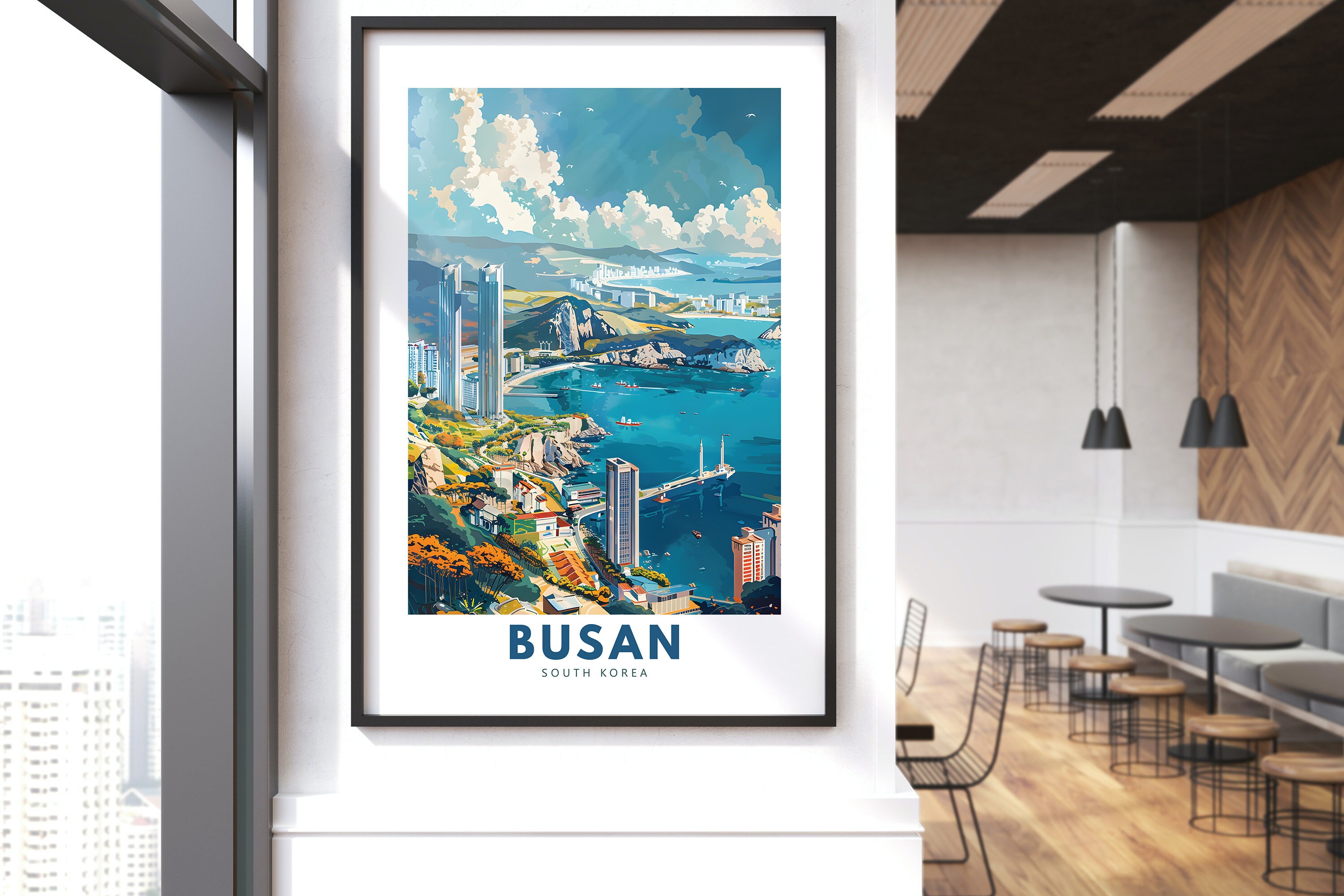 Busan Wall Art Print, Busan Art Poster, South Korea Wall Hanging Art ...