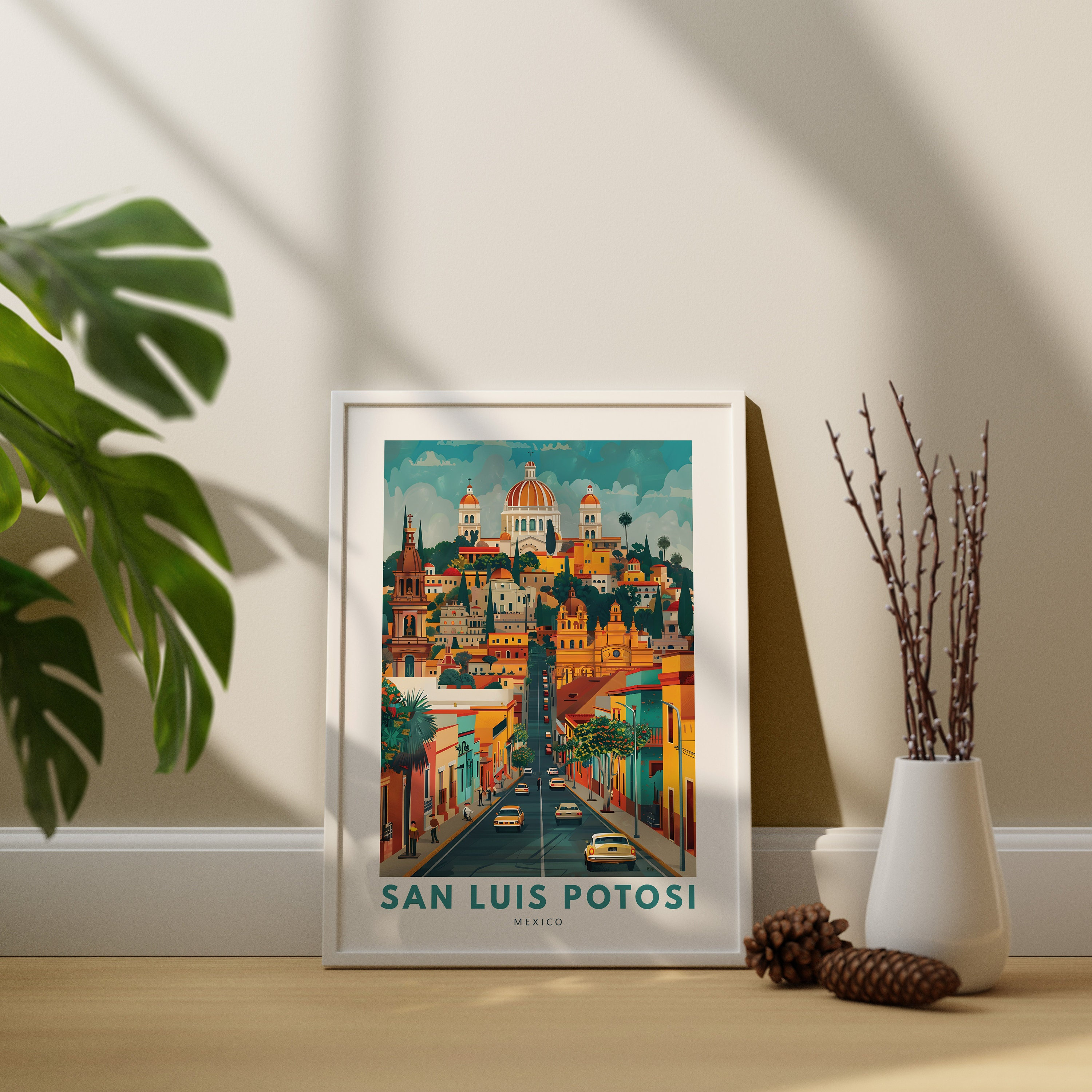 San Luis Potosi Wall Art Print, San Luis Potosi Art Poster, Mexico