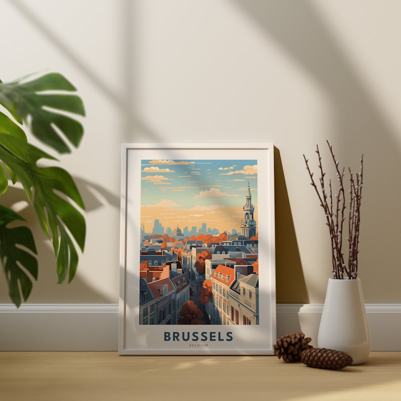 Our Brussels Print is a testament to the power of art to transport you to far-off destinations. It beautifully captures the essence of Belgium, from its historic architecture to its modern urban landscape.