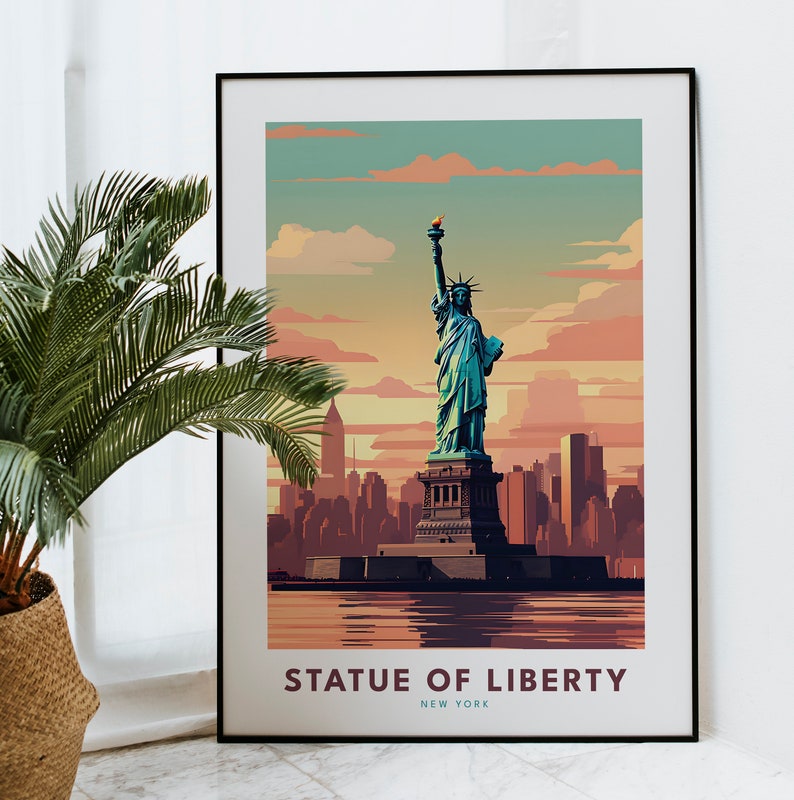Add a touch of elegance and a dash of patriotism to your space with this Statue of Liberty Travel Art Print. It's not just a piece of art; it's a celebration of the ideals that make America a land of opportunity and freedom.