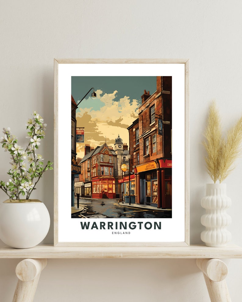 Warrington Print, Warrington Poster, England Wall Art, Warrington Art
