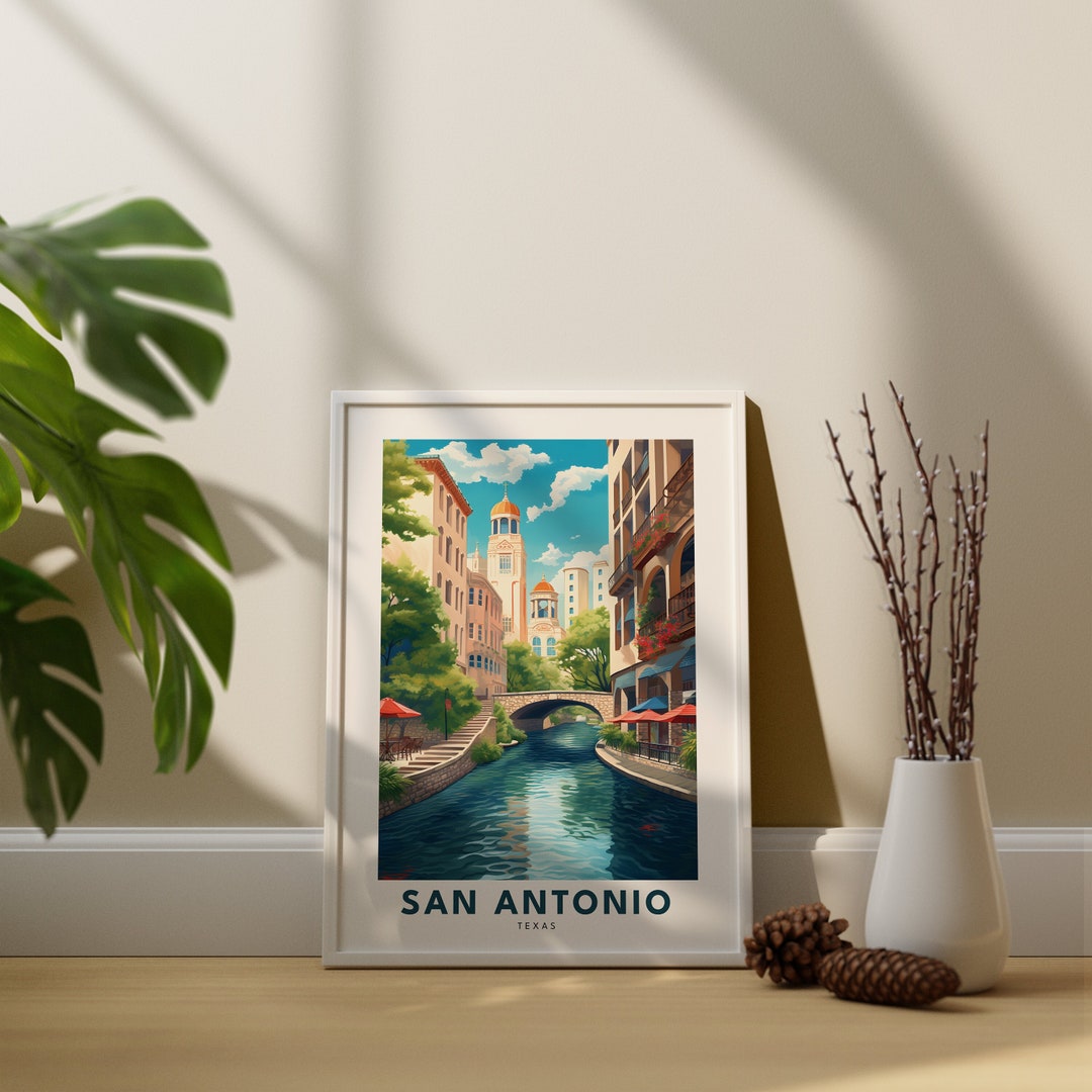 San Antonio print, San Antonio poster, Texas city wall art, Texas print