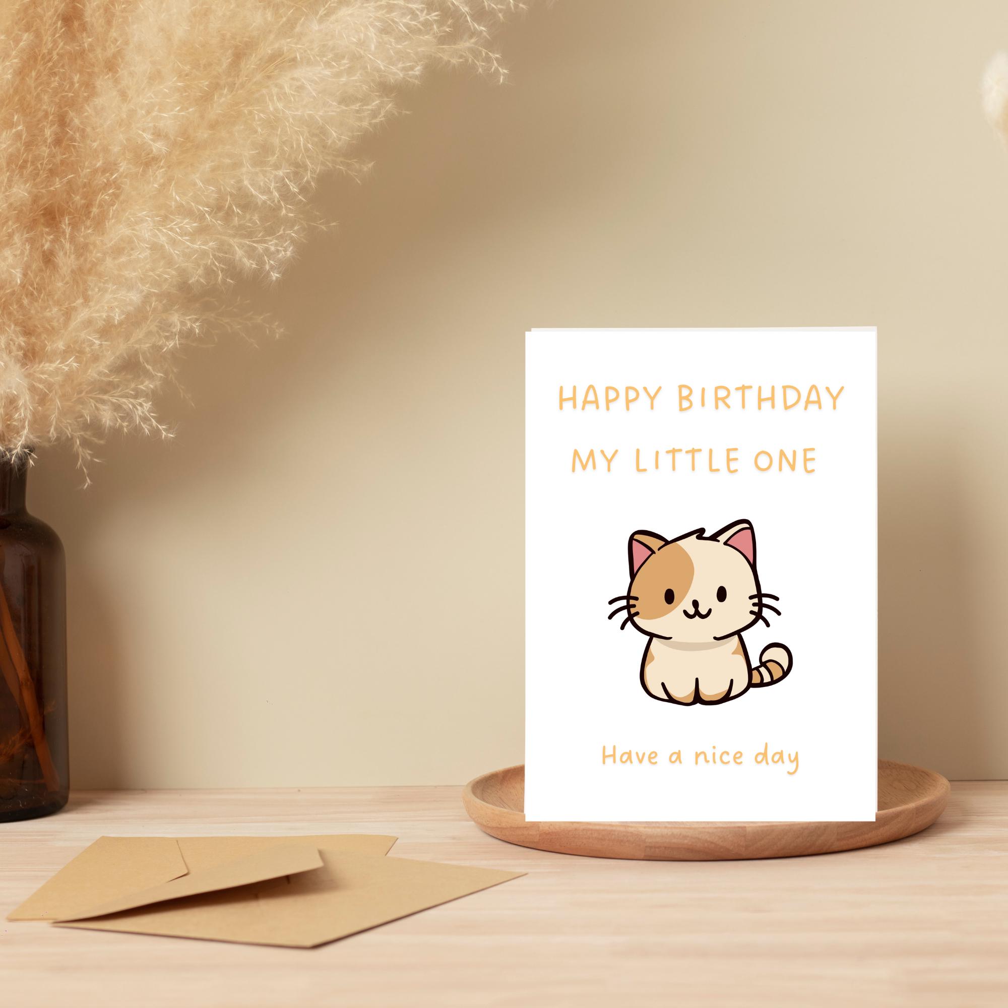 Cute Cat Birthday Card | Printable Digital Download | Instant Download ...