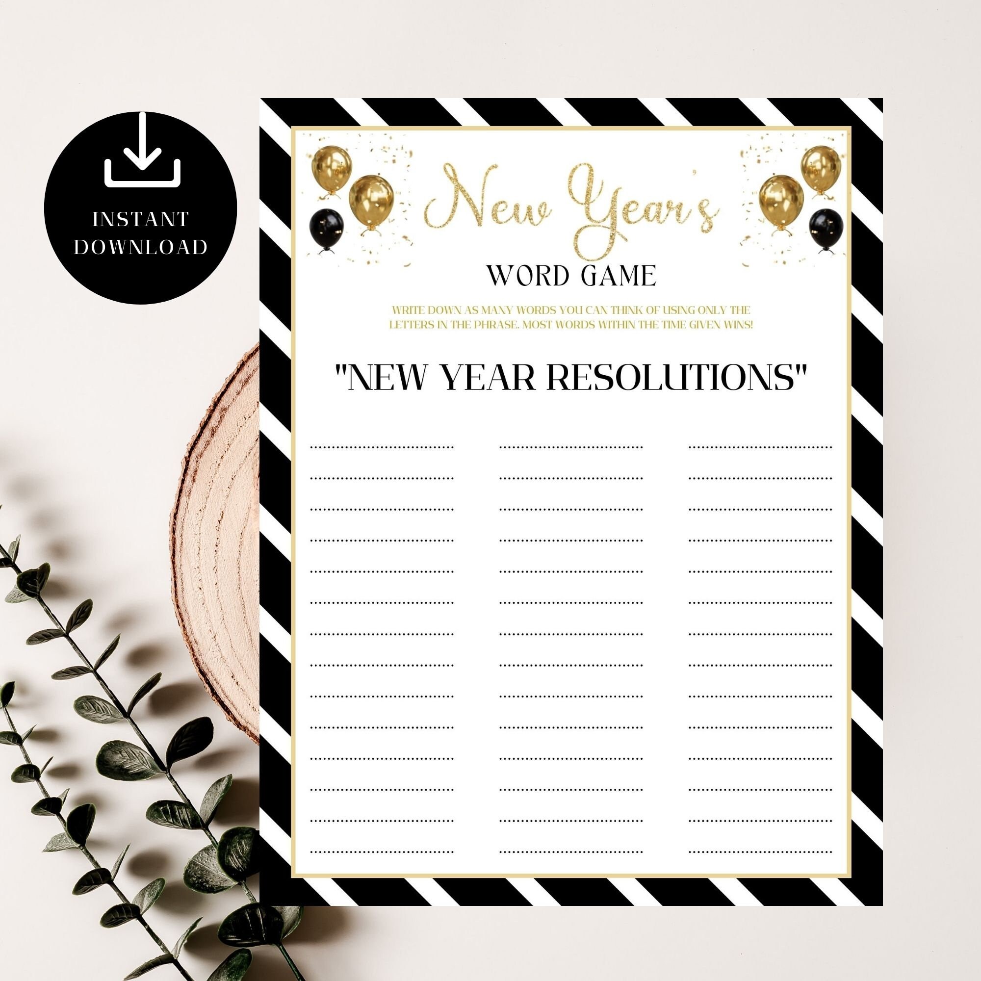 New Year's Eve Party Game Printable, Virtual Party Games, Icebreaker ...