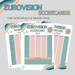 ユーロビジョン プリンタブル、ESC スコアカード、ソング コンテスト パーティー ゲーム ナイト、準決勝 グランド ファイナル、スウェーデン 2024、音楽フェスティバル、即時ダウンロード